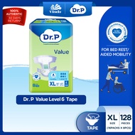 [Bundle of 16] Dr. P Value Level 6 Absorbency Adult Tape Diaper M10/ L9/ XL8 - 2x Skin Protection wi