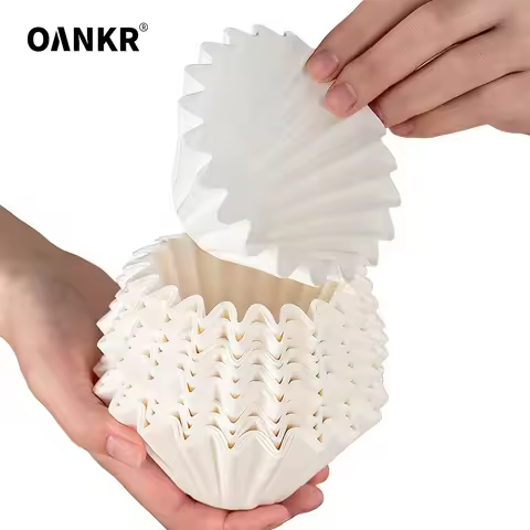 OANKR 2-5 Cup Coffee Filters,50pcs Coffee Filters,Thicken Coffee Filter Basket for Commercial,Home C