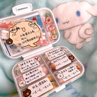 HY&amp; Small Medicine Box Mini Portable Cute One Week Multi-Grid Portable Pill Box Storage Small Size Medicine Sub-Packagin