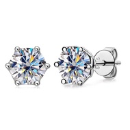 JoyceJelly 1/2/4CT VVS D Color Moissanite Russian Cut 8H8A Lab Diamond Stud Earrings For Women S925