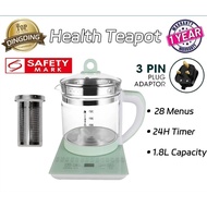 【READY STOCK】Electric Health pot Teapot 1.8L Multi-function Electric Kettle Thick Glass Kettle Therm