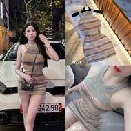 (QC Type 1) Standard form D-shaped wool dress, flattering Korean style