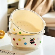 [Ready Stock] Dopamine Double-Layer Drain Basket Fruit Basket Drain High-Value Kitchen Water Filter 