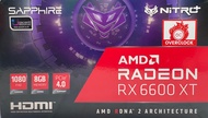 VGA (การ์ดจอ) SAPPHIRE NITRO+ AMD RADEON RX 6600 XT - 8GB GDDR6  มือสอง ประกันไทย