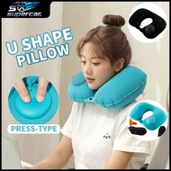 Car Travel Air Pillow U-shaped Neck Pillow Manual Press Automatic Inflation Air Cushion, Portable