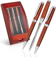 BF Systems Alex Navarre's Pen, Pencil and Letter Opener Set in a Wood and Glass Case