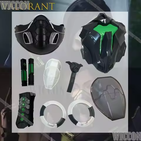 VALORANT Viper Back Armor Gauntlets Venom Vial Knee Cosplay Mask Cosplay Anime High Quality Green Ha