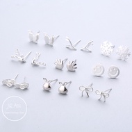 925 Silver Earings for Kids Stud Piercing Earrings Set Hypoallergenic Earings for Women Hikaw Access