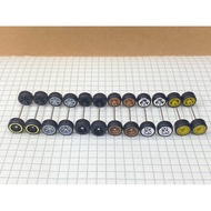 Rubber Wheels For Decoration 1:64 Model Car Size Approximately 9 Mm Including Tires Popular Patterns