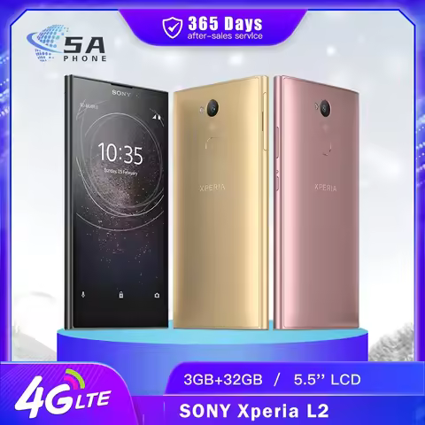Original Sony Xperia L2 4G Mobile Phone Fingerprint 5.5'' IPS LCD Screen 3GB RAM 32GB ROM 13MP+8MP Q