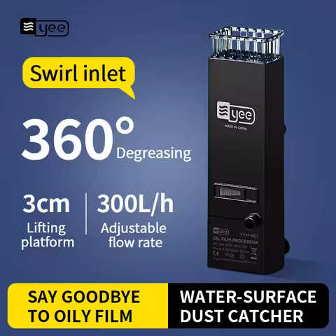 3W Aquarium Surface Oil Skimmer Filter Mini Mute Auto Oil Film Processor Remove Tool for Fish Tank W