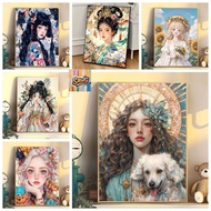 Sawg-stretched frame-/32*40cm/40*50/50*60-coloring by number painting girl-love girl-color by number