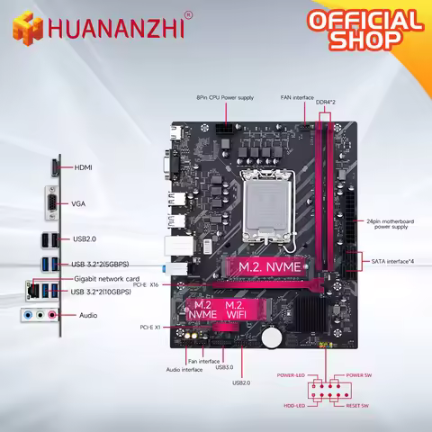 HUANANZHI B760M VH A M-ATX DDR4 new Motherboard Support 12 13 B760 Intel LGA 1700 CPU 12100F 12400F 