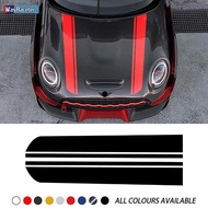 2 Pcs Car Hood Sticker Bonnet Stripes  Vinyl Decal For MINI Cooper R60 Countryman F60 F55 F56 R56 R5