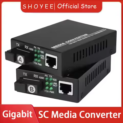 Gigabit Fiber Media Converter SC Port Ethernet RJ45 Single-Mode Single-Fiber Optical Media Converter