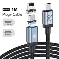 【1 Year Warranty】KUULAA สาย USB C PD 65W Magnetic USB Type C สายเคเบิล C ถึง Lightning สำหรับ iPhone 14 13 12 11 โทรศัพท์ Samsung สายแม่เหล็ก