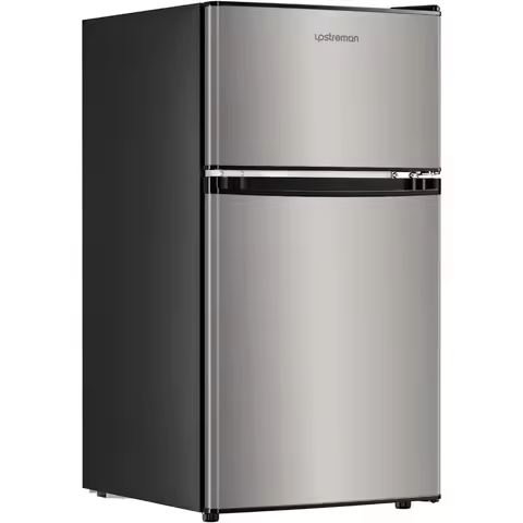 3.2 Cu.Ft Mini Fridge with Freezer, Double Door Mini Fridge, Adjustable Thermostat, Mini Refrigerato