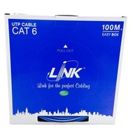 LINK สายแลน รุ่น US-9106A-1 LAN CAT6 UTP Cable (100m/box) ภายในอาคาร ของแท้100%