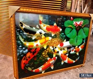 Hiasan dinding aesthetic ikan koi jumbo lukisan ikan koi jumbo