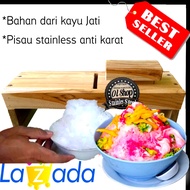 alat serut es batu Serutan Es Batu Manual Kayu Jati Mini Parutas Es Mesin Serut Es