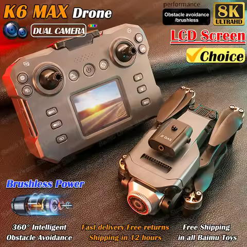 K6 MAX LCD Screen Drone 8k Professional HD Camera Obstacle Avoidance Aerial Photography Optical Flow