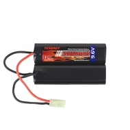 Tenergy Airsoft Battery 9.6V NiMH Nunchuck Battery with Mini Tamiya Connector High Capacity 2000mAh 