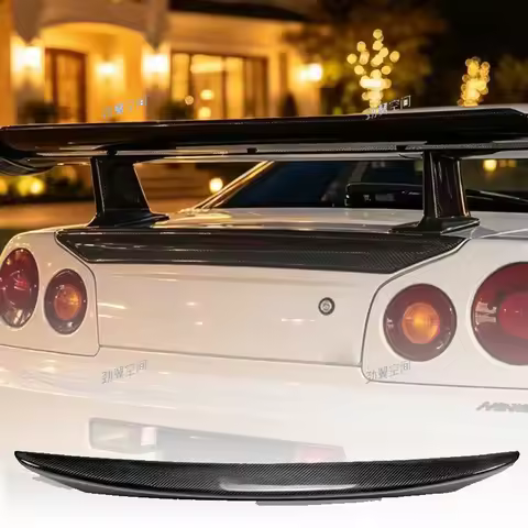 Carbon Fiber Rear Spoiler Wing Fit For Nissan Skyline R34 GTR GTT Car Modification Accessories