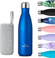 Nuactiv Stainless Steel Insulated Water Bottle, Vacuum Flask BPA Free, 12hrs Hot & 24hrs Cold Drinks