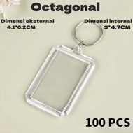 【24H】100PCS Acrylic Keychain Plastic Keychain Hollow Keychain Photo Picture Frame Keyring DIY keycha