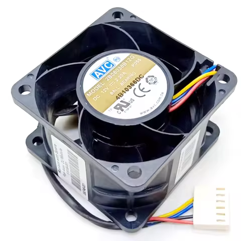 60mm Pwm Fan AVC 6038 12V Double Ball High Speed Fan 2B06038B12G 6cm 60X60X38mm Computer Server Powe