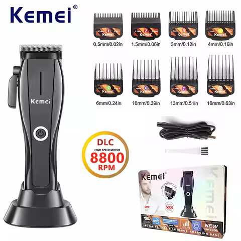 KM-2286 Professional Men's Haircut Kit with Double Ball Bearing High-Speed Motor 8800RPM by Kome Hai