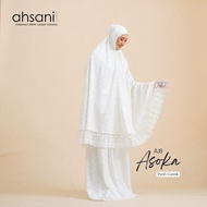 sale Mukena Dewasa Ahsani Asoka A18 Sutra Bordir Original Jumbo Putih