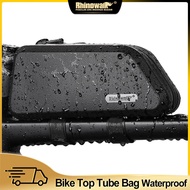 Rhinowalk Bicycle Top Tube Bag 1.5L Waterproof Hard Shell Bike storage Bag Stable Cycling Frame Bag Outdoor Travel Lightweight Bike Front Bag Bicycle Accessories for Mountain Road Bike