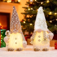 2 Pack Light Up Gnome Christmas Decorations, Handmade Swedish Gnome For Indoor Holiday Party Table D