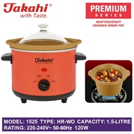 TAKAHI Electric Crockery Pot 1.5L with HEAT- RESISTANT CERAMIC POT Model 1525 Type HR-WO Slow Cooker