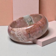 薔薇輝石 手鐲 全粉玉化 老礦原礦 內徑 59mm 玫瑰石 手環 桃花玉