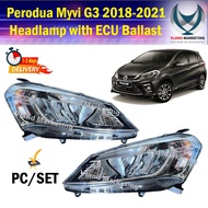 READY STOCK Perodua Myvi G3 2018 Head Lamp With Ecu Ballast PC/SET Myvi 2018 lampu belakang