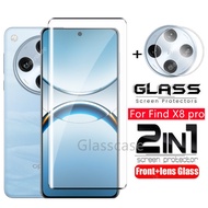 2 In 1 9H HD Screen Protector Tempered Glass For Oppo Find X8 X 8 pro X8pro FindX8 FindX8pro OppoFin