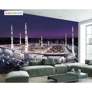 Customized mosque murals wallpaper at night, living room TV wall, bedroom home decoration wall paper stickers