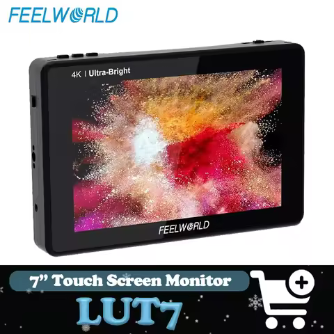 Feelworld Lut7 7" 3D LUT 4K HDMI Monitor 2200nit IPS Touch Screen Field Monitor for Video Studio