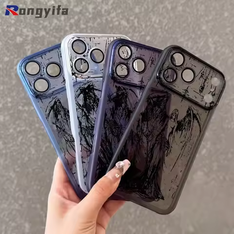 Gothic Angel Phone Case With Lens Glass For Realme GT 7 6 5 GT Neo 6 5 SE 2T V70 V60S V50S V23 V13 C
