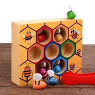 Montessori Early Education Hive Game Baby Toy Male Intelligence Clip Catch Bee Color Cognition 0-3 Y