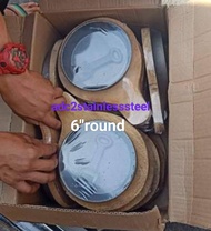 6" Round Sizzling Plate Complete set