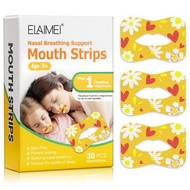 ELAIMEI - (30件裝) ELAIMEI 兒童睡眠封口貼(第一階段) 棉質睡眠專用閉嘴貼 口呼吸矯正貼 鼻鼾貼-黃色 TT0549_B