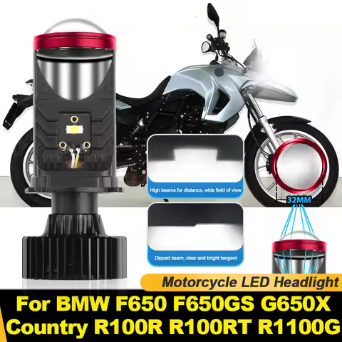 Motorcycle LED Headlight 30000LM Projector Lens Motorbike Light 12V For BMW F650 F650GS G650X Countr