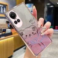 Casing oppo reno 10 reno 10 Pro Bow Gradient Sparkling Pink Cute Bear Phone Case