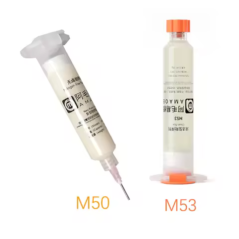 1Pcs Original AMAOE M50/M53 solder Flux 10CC Syringe Soldering paste welding flux With 2 needle for 
