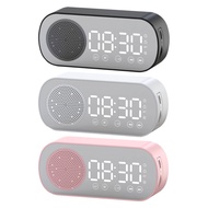 Radio Alarm Clock Alarm Clocks for Bedrooms Alarm Clock for Bedroom Office, Digital Clock with Speaker, Small Alarm Clock for Adults Teens, Mirror Display