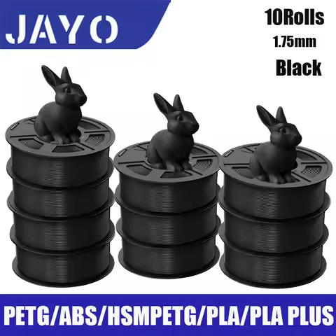 JAYO 3D printer filaments 10Rolls Black PETG/PLA/HS-PLA/HSPMETG/PLA PLUS/ASA Bubble Free Smooth Suit