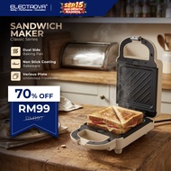 Electrova 4-in-1 Sandwich Maker | Waffle Maker | 4 Snack Plates | Non-Stick Coating | Overheat Prote